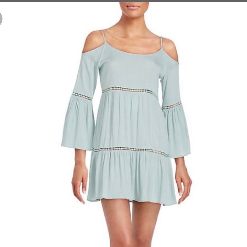 Cirana cold shoulder ruffle layered dress